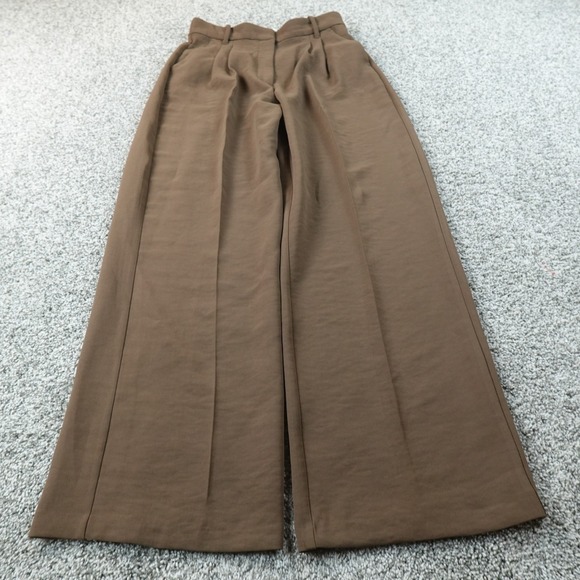 Abercrombie & Fitch Pants - Abercrombie Fitch Pants Womens 29 Brown Wide Leg Chino Trouser Pleated High Rise